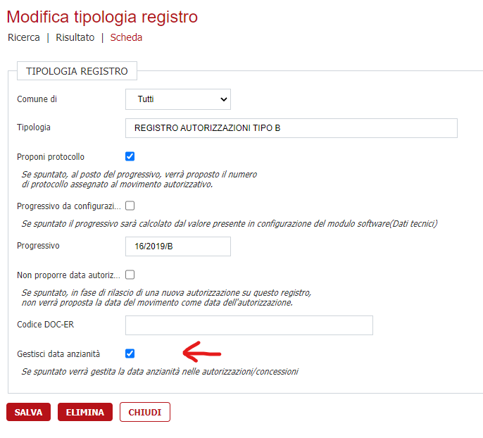 tipologia registro