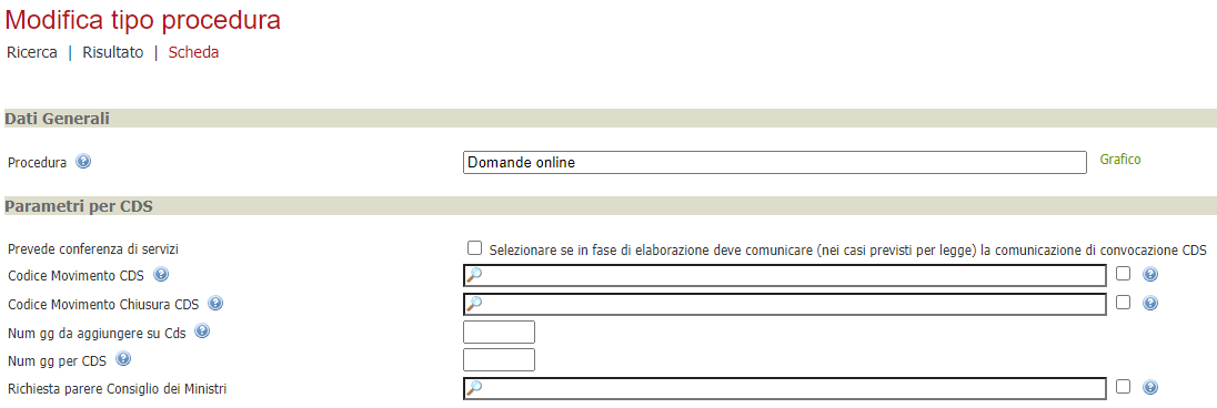 Parametri CDS Procedure